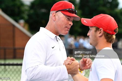 Head Coach Ty Tucker Of The Ohio State Buckeyes Congratulates Kyle