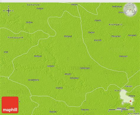 Physical 3d Map Of Jaunpur