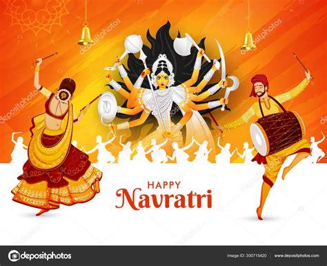 Happy Navratri Festival Celebration Poster Or Banner Design Ill Stock