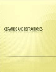 CPI UNIT III Ceramics And Refractories Ppt Ceramic Is An Inorganic