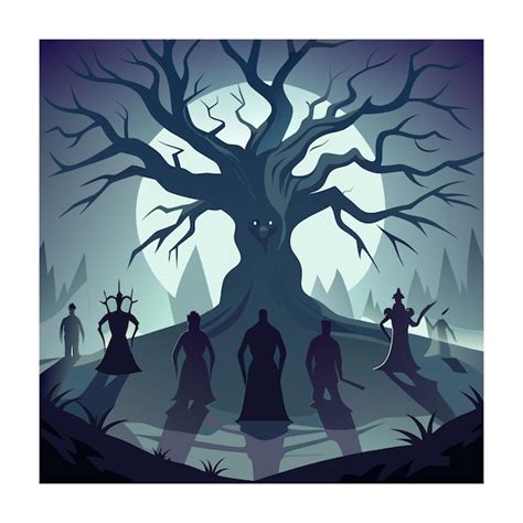 Horror Tree Vector Illustration Premium Ai Generated Vector