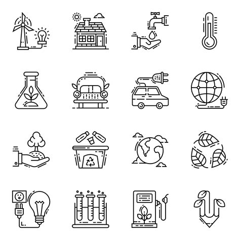 Pack of Environment Icons 16109928 Vector Art at Vecteezy