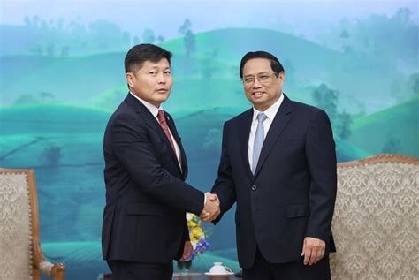 Le Premier Ministre Pham Minh Chinh Re Oit Le Ministre Mongol De La