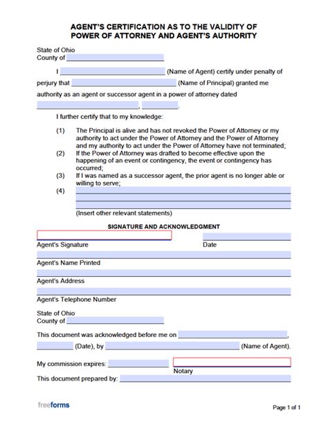 Free Ohio Durable Financial Power Of Attorney Form Pdf Word