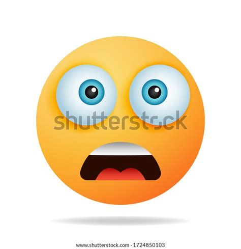 Emojis Shocked Tense Scared Amazed Yellow Stock Vector Royalty Free