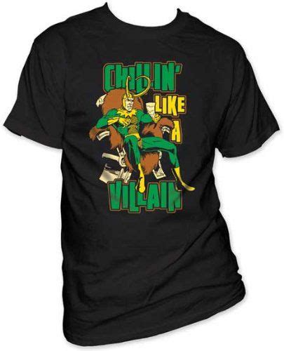 Mens Marvel Comics Thor Loki Chillin Like A Villain Fitted Jersey T