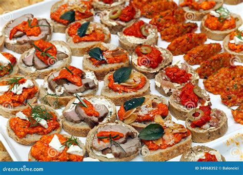 Canape Stock Photo Image Of Variety Canapes Canape 34968352
