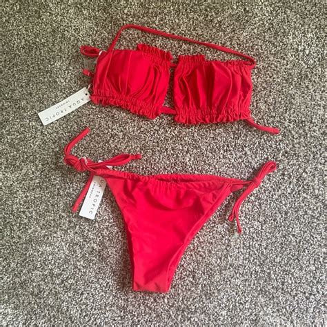 Aqua Tropic Swim Aquatropic Swim Tahiti Bikini Set Red Poshmark