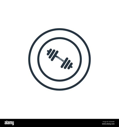 Dumbbell Outline Vector Icon Thin Line Black Dumbbell Icon Flat