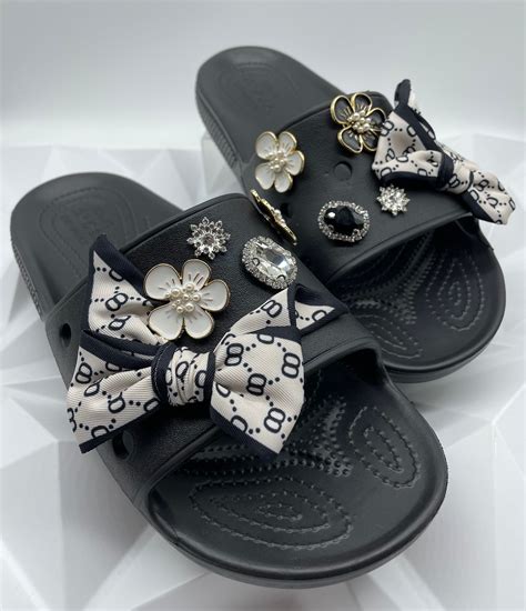 Chic Bow And Rhinestone Flower Crocs Charms Set Of 10 Pieces Etsy