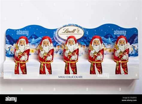 Lindt Santa Milk Chocolate Father Christmas Isolated On White