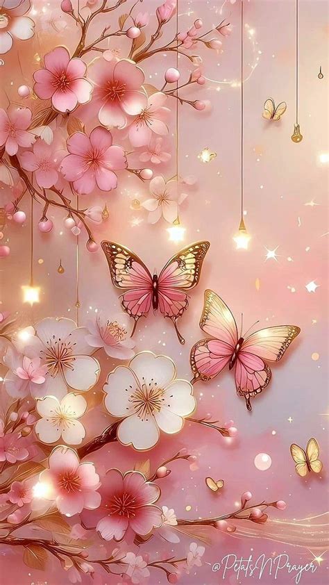 Pastel Pink Floral Butterfly Phone Wallpaper Artofit