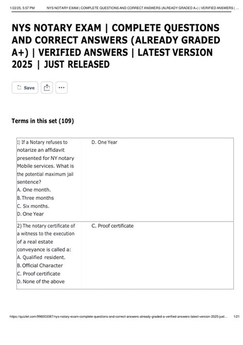 NYS Notary Exam – New York State – 2025 – Complete Exam Questions with