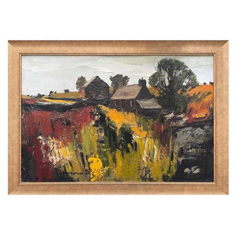 Donald Mcintyre British Oil On Board Landscape With Cottage And