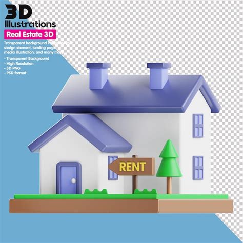 Conjunto de iconos 3d bienes raíces 3d png Archivo PSD Premium