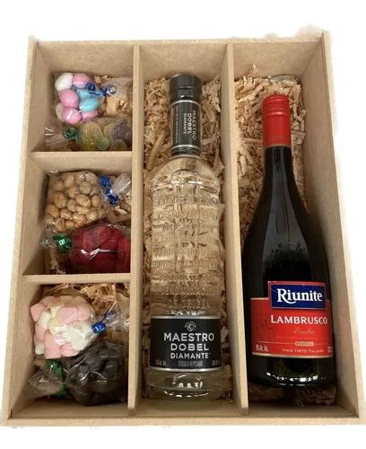 Caja De Regalo Caja Con Botella Canasta Navide A Doble Y La Meses Sin