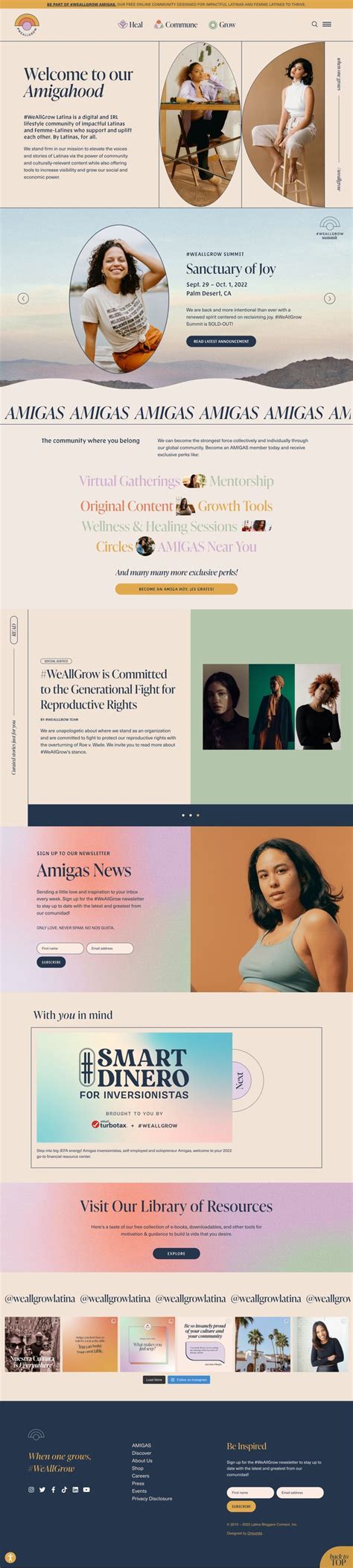 Web Design WeAllGrow Latina Editorial Platform Community Women Web