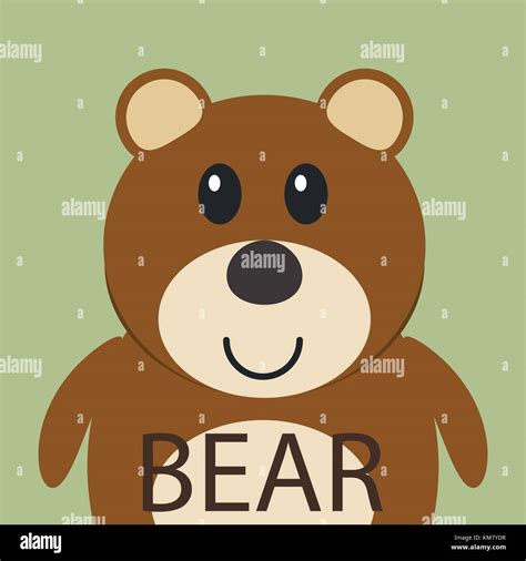 Cute Brown Bear Cartoon Flat Icon Avatar Stock Vector Image And Art Alamy