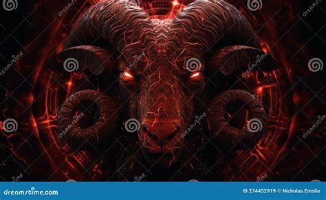Fiery Aries Ram Symbol Ai Generated Stock Illustration Illustration
