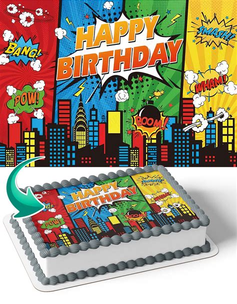 Comic Gamer Birthday Edible Cake Toppers Ediblecakeimage