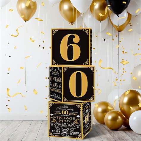 Amazon Gisgfim 3 Pcs 60th Birthday Decorations For Men Happy 60th