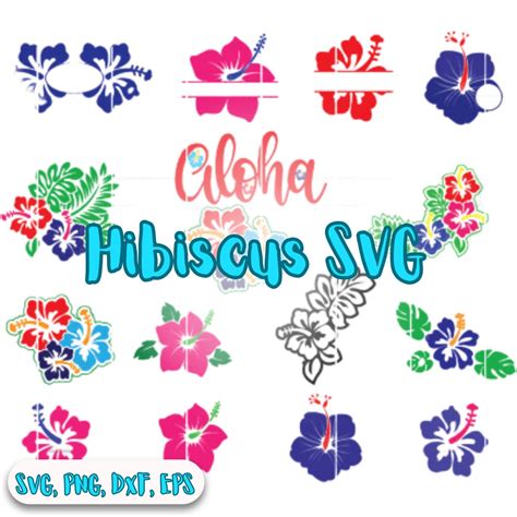 Hibiscus Svg Bundle Tropical Flower Svg Hawaiian Svg Etsy