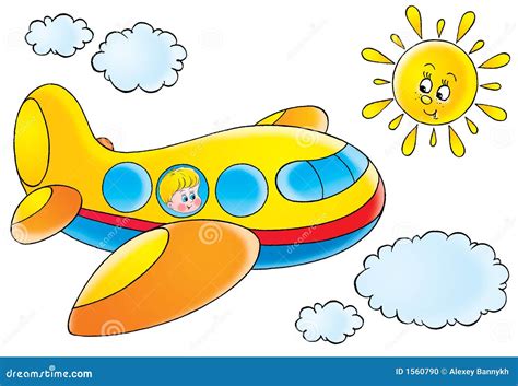 Funny aeroplane stock vector. Image of children, childhood - 1560790