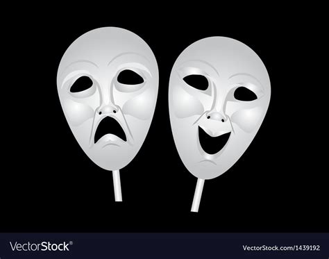 Theater masks of drama and comedy Royalty Free Vector Image