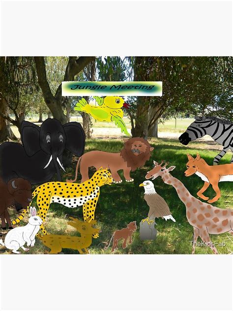 Jungle Meeting Wild Animals Theme Photographic Print For Sale By