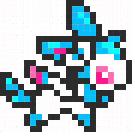 Shiny Sylveon Perler Bead Pattern | Bead Sprites | Characters Fuse Bead Patterns