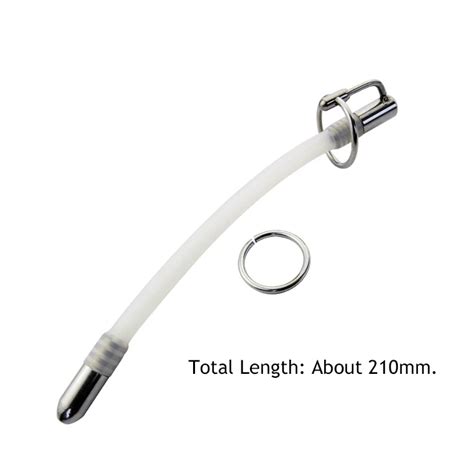 Stainless Steel Silicone Hose Connected Tube Urethral Plug Penis Plug Urethra Sounds Tube