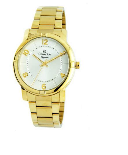 Rel Gio Champion Feminino Dourado Elegance Cn W Dourado