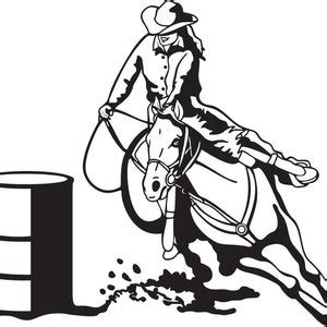 Barrel Racer Svg Eps Dxf Cnc Plasmas Laser Cricut Silhouette Cuttable