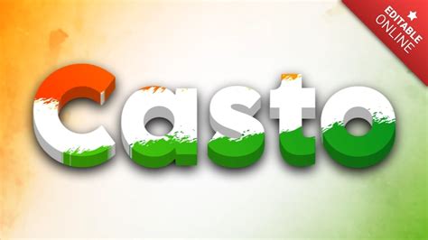 Casto India D With Painted Indian Flag Text Effect Generator