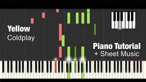 How To Play Yellow Coldplay Piano Tutorial Sheet Music Youtube