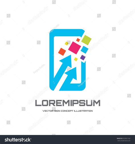mobile phone vector logo template concept stock vector royalty