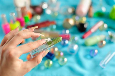 Green Lipstick Stock Image Image Of Long Nails Girl 13748077