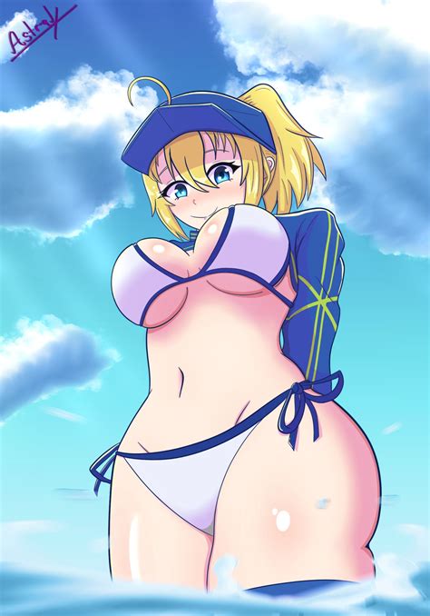 Rule 34 Artoria Pendragon Ass Astralx Bikini Blonde Hair Blue Eyes