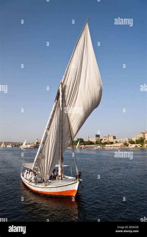 Felucca on Nile River, Aswan, Egypt Stock Photo - Alamy