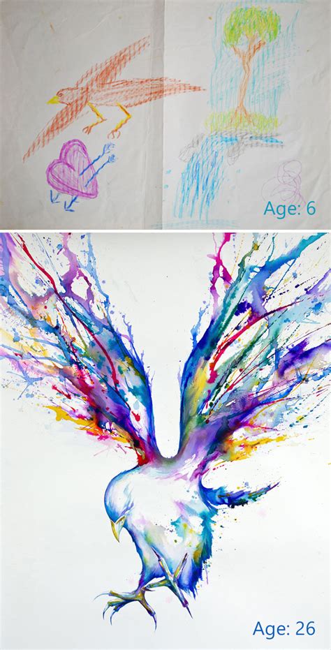 drawings show artists progress demilked