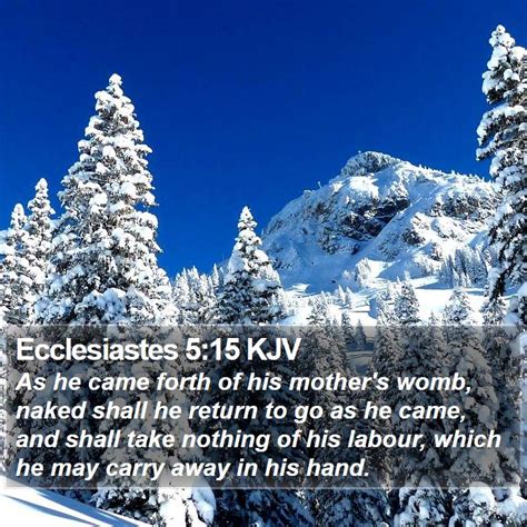 Ecclesiastes Kjv As He Came Forth Of His Mother S Womb Naked