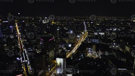 Aerial view of traffic at toll on expressway. Bangkok Expressway and ...