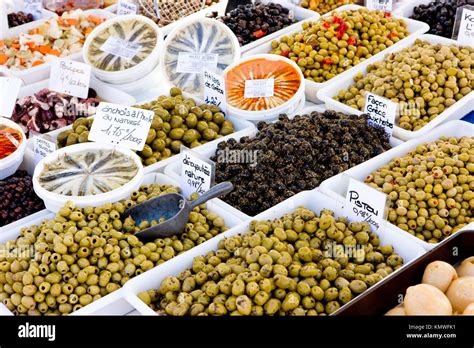 Olives Street Market In Salles Sur Verdon Provence France Stock