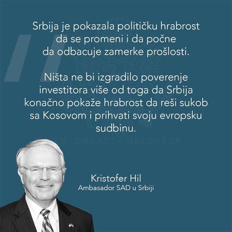 Ameri Ka Ambasada On Twitter Srbija Je Pokazala Politi Ku Hrabrost