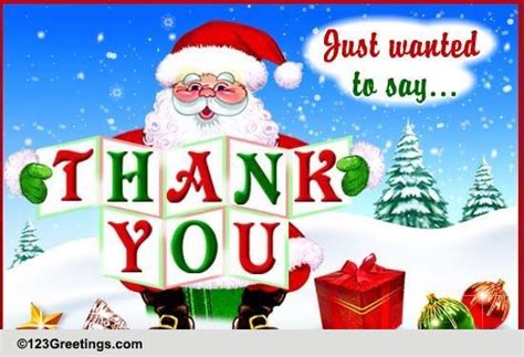 Santa Saying Thank You Free Thank You Ecards Greeting Cards 123