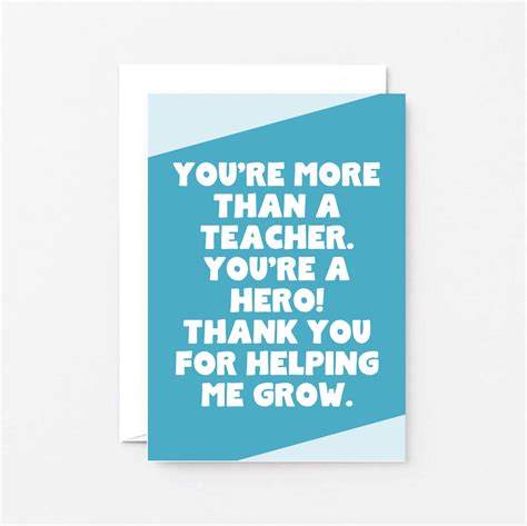 Thank You Card By Sixelevencreations Reads Youre More Than A Teacher