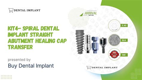 Spiral Dental Implant Straight Abutment Healing Cap And Transfer Youtube