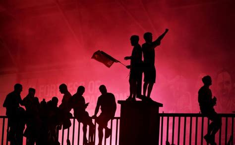 Liverpool Fans Flood Anfield To Celebrate Premier League Title In