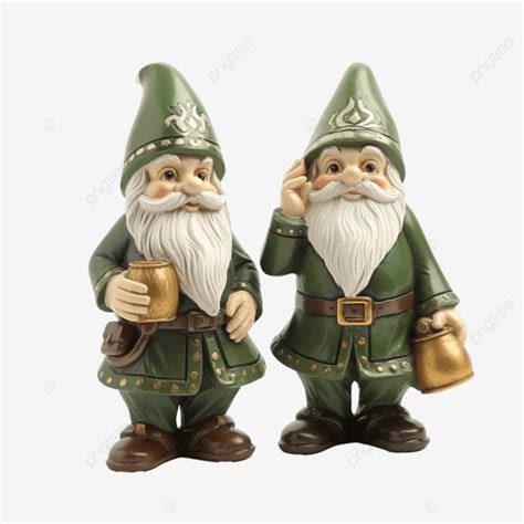 Deux Gnomes Irlandais De La Saint Patrick Avec Trèfle Et Bière PNG