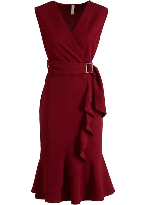 Tolles Wickelkleid Mit Volants Rot Damen Bonprix